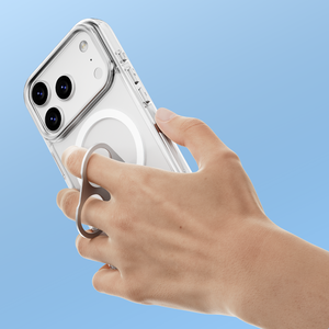 <span class=keywords><strong>Coque</strong></span> de téléphone portable <span class=keywords><strong>antichoc</strong></span> en TPU et PC avec support métallique pour iPhone 17 Pro Max – Coques transparentes Air Mobile - Product Image 5