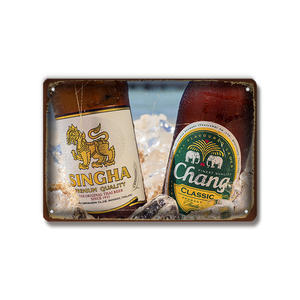 Panneaux en métal personnalisés de 30x20cm pour décoration de bar-<span class=keywords><strong>Plaque</strong></span> de logo de boisson rustique, panneau publicitaire de café de pub de vin vintage - Product Image 5