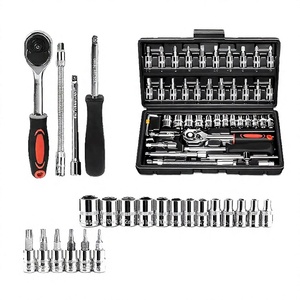 ชุดประแจวงล้อ BYTOOL 46 ชิ้น ผลิตจากเหล็กชุบโครเมียม ขนาด 1/4 นิ้ว ระบบเมตริกและ SAE แรงบิดสูงสุด 80 นิวตันเมตร รองรับ OEM ปรับแต่งได้ - Product Image 1