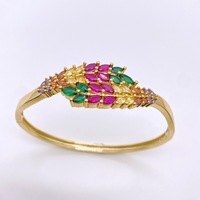 Nouveau Bracelet Moderne Bohème en Cuivre Plaqué Or 18K avec Zircon Arc-en-ciel, Idéal pour Fêtes, Fiançailles et Anniversaires