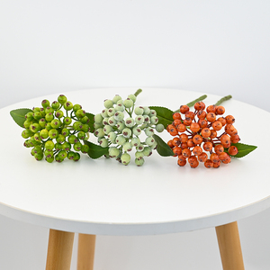 Ramas de Bayas Artificiales de PE al por Mayor, <span class=keywords><strong>Hojas</strong></span> Verdes Pequeñas para Accesorios de Fotografía, Decoración de Cocina, Mesa del Hogar - Product Image 1