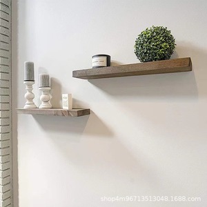 Retro Wooden <b>Wall</b> <b>Mounted</b> <b>Shelf</b> Rectangle Multipurpose Home Decor Living Room Storage Rack - Product Image 2