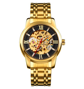 <span class=keywords><strong>Montre</strong></span> mécanique automatique squelette <span class=keywords><strong>pour</strong></span> <span class=keywords><strong>homme</strong></span> Skmei 9222 de haute qualité, en acier doré, étanche, de luxe, <span class=keywords><strong>pour</strong></span> les affaires - Product Image 1