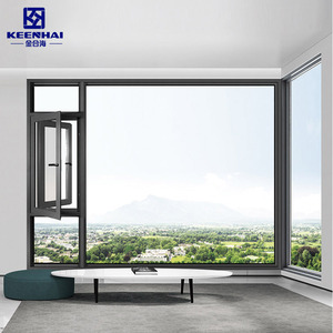 Ventana de puerta de Patio de suelo a techo de madera, pantalla impermeable de alta transmitancia, diseño Simple, ventanas de vidrio de balcón insonorizadas - Product Image 6