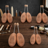 5 paires d'étireurs de chaussures unisexes en bois naturel, à ressort spiralé, taille réglable, taille 41-42