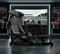 Cockpit de simulation de course complet en profilé aluminium 4080 avec siège, support d'écran et support de volant pour simulateur de course à conduite directe