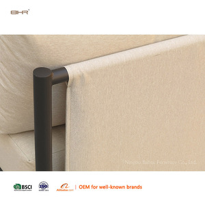BHR Design minimaliste moderne tissu cadre en aluminium <span class=keywords><strong>terrasse</strong></span> balcon jardin intérieur extérieur canapé en forme de L canapé d'angle 4 pièces ensemble - Product Image 4