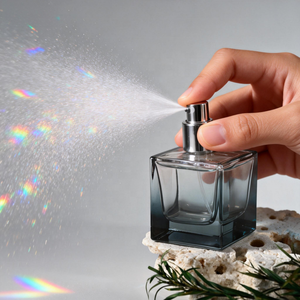 Flacon de parfum de luxe vide 50 ml, en verre transparent premium, anti-fuite, carré, avec boîte cadeau, rechargeable, pour utilisation en voiture - Product Image 5