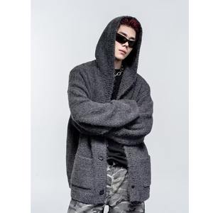 Cardigan en tricot à capuche simple et polyvalent, style décontracté automne-hiver, ample, <span class=keywords><strong>chaud</strong></span> et épais - Product Image 6