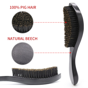 Brosse à cheveux en bois personnalisée 360 Wave pour hommes, avec coussin, caractéristiques laser, bois <span class=keywords><strong>naturel</strong></span>, poils de sanglier - Product Image 3