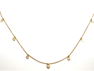 สร้อยคอเพชรโพลกีทำมือ สร้อยคอทองคำปรับขนาดได้ ประดับเพชรธรรมชาติทรงแผ่น ดีไซน์เครื่องประดับแบบดั้งเดิมสุดหรู - Product Image 4