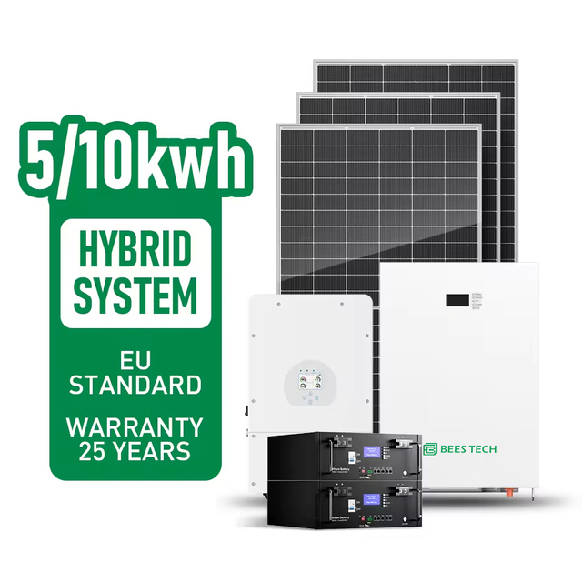 Complete Hybrid Solar Home Kit 5kW/50kW Solar Panels 15kWh 48V Lithium Battery OffGrid Inverter Systeme Solaire Sistema Paneles
