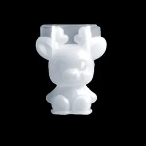 3D силиконовая форма «сделай сам», геометрический стерео медведь, олень, кот, форма для животных, форма для орнамента, инструменты для украшения торта