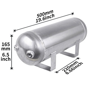Serbatoio Universale in Alluminio Argento da 3 Galloni per Sospensioni Pneumatiche con Foro 1/4 NPT, Cilindro per Sistema di Sospensione a Gas - Product Image 2