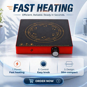 <span class=keywords><strong>Cuisinière</strong></span> électrique infrarouge en céramique 1200W, plaque chauffante 165mm, réchaud portable pour tous ustensiles de cuisine, maison et cuisine - Product Image 1