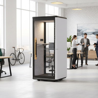 Cabine de bureau insonorisée moderne pour 1 personne, cabine acoustique de confidentialité, réduction du bruit de 31 dB, ventilation silencieuse pour hôtel, bureau ouvert