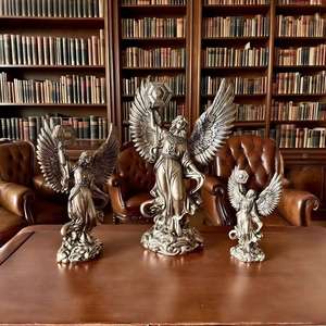 Statue de l'archange Metatron en résine Polystone, figurine en bronze coulé à froid, ange sacré de la géométrie sacrée et décoration spirituelle pour la maison - Product Image 5