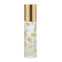Flacon roll-on en verre de 10 ml, vide, rechargeable, avec motif chat porte-bonheur imprimé or, pour huiles essentielles et parfums, vente en gros