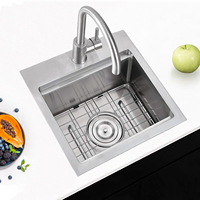 Évier de cuisine extérieur pour poste de travail, 15 pouces, en acier inoxydable 304 de calibre 16/18, pour camping-car, petit évier de bar, de la marque Manufacturer Topmount