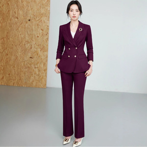 Women's Professional Office Suit Set Long Sleeve Autumn Polyester Anti-Wrinkle Slim Fit Elegant Formal Wear - Product Image 1