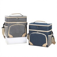 Sac isotherme portable en polyester épaissi pour boîte à bento, sans fermeture, design moderne et minimaliste pour pique-nique en extérieur