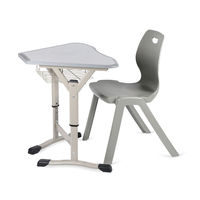 Table de formation collaborative réglable en hauteur, mobilier scolaire en plastique, bureau d'étudiant, chaise