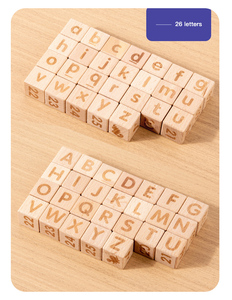 Bloques de Construcción de Madera de Haya de Gran Tamaño y Alta Calidad, Juego de Bloques de Aprendizaje de Números y Letras para Niños, Interacción Padres-Hijos - Product Image 4
