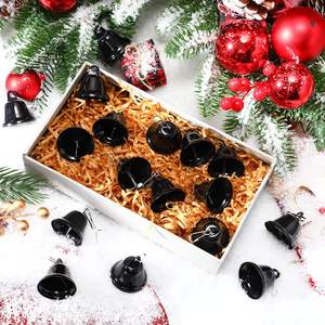 Gejoy 30 pezzi in ottone con campane dipinte a molla ganci Mini stile Vintage per matrimonio e decorazioni natalizie 1.65x1.5 pollici (nero) - Product Image 4