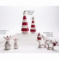 Ornement de bureau en céramique LED de Noël, figurine lumineuse de Père Noël, bonhomme de neige, renne, décoration de table de fête, décoration de la maison