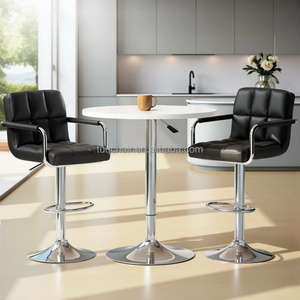 Sillas de Bar de Lujo TUQ, Altura Ajustable, 2 Piezas/Caja, Sillas Giratorias para Barra de Cocina con Reposabrazos y Reposapiés, para Comedor - Product Image 1
