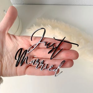 Decorazione per <span class=keywords><strong>Torta</strong></span> Nuziale in Acrilico con Scritta 'Just Married' Stile Ins, Vendita all'Ingrosso - Product Image 2