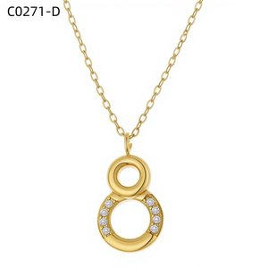 สร้อยคอแฟชั่นประดับเซอร์โคเนีย C0271 สำหรับผู้หญิง เครื่องประดับคุณภาพสูง - Product Image 2