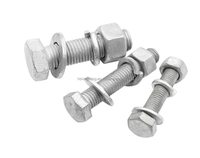 Pengencang kustom HDG baja karbon Hex baut mur segi enam dengan lebar besar untuk pencuci datar Bolting Struktural