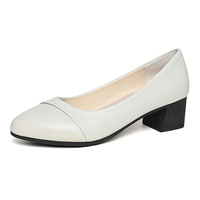 Chaussure plate en cuir PU pour femmes et filles, professionnelle, décontractées, à bout carré et talons épais, de grande taille, de bureau, référence tx305