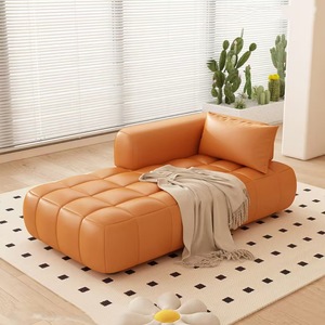 Sofá Chaise Longue Color Crema con Relleno de Espuma Acolchada para Sala de Estar, Dormitorio, Hotel, Alquiler - Product Image 4