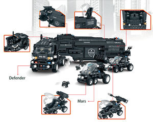Modèle de camion de la police de la ville, équipe SWAT, modèle de voiture, blocs de construction, <span class=keywords><strong>jouet</strong></span> de construction DIY, arme, modèle <span class=keywords><strong>militaire</strong></span>, scène de construction, ensemble de blocs de construction - Product Image 4