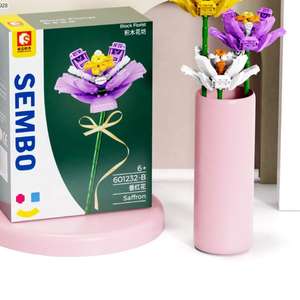 Regalo de <span class=keywords><strong>cumpleaños</strong></span> educativo ramo romántico creativo Diy ensamblar plástico ladrillo bloque de construcción flor - Product Image 3