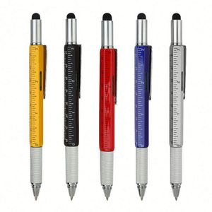 6-in-1 Custom Multifunctional Metal Flat <b>Pen</b> Ballpoint Scale Level Screwdriver for Creative Tool School Essentials Black Ink - Product Image 1