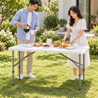 Table pliante portable rectangulaire en plastique pour pique-nique, fête, mariage, événement, camping, jardin, extérieur et usage domestique
