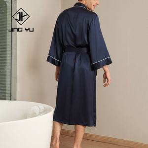 Peignoir de luxe pour homme, nouvelle conception 2024, logo personnalisé, 100% soie, vêtements de maison, quatre saisons, hôtel - Product Image 5