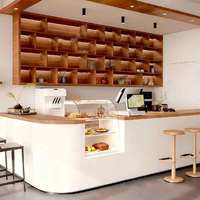 Modèle personnalisé Yimutang 20251226, comptoir de réception en acier inoxydable, design minimaliste moderne, multifonctionnel, arc de coin, café, bar