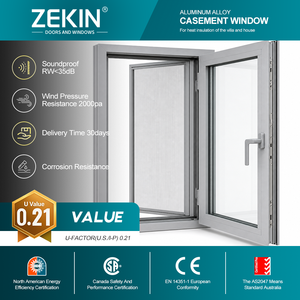 Ventana Abatible de Aluminio con Rotura de Puente Térmico, Resistente a Huracanes, Directo de Fábrica, Insonorizada, con Doble Vidrio Templado, NFRC - Product Image 1