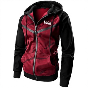 Sudadera con Capucha de Camuflaje Roja para Hombre, Manga Raglán, Transpirable, Corte Regular, Estilo Deportivo, Logotipo Frontal con Estampado por Sublimación - Product Image 1