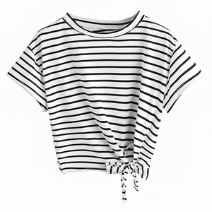 Camiseta corta de algodón con estampado de moda para mujer, camiseta de manga corta para la calle todos los días y ropa informal - Product Image 1