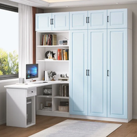 Armoire et bureau multifonctionnels modernes en bois massif, combinaison de bureau d'angle pour ordinateur