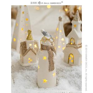 Décorations pour la <span class=keywords><strong>maison</strong></span>, décoration de bureau lumineuse, cadeaux de Noël, cadeaux pour enfants, Père Noël en céramique, bonhomme de neige - Product Image 2