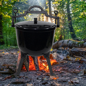 หม้อตุ๋นเหล็กหล่อสำหรับใช้งานกลางแจ้งหม้อเหล็กเคลือบหม้อสำหรับตั้งแคมป์ขนาดใหญ่หม้อแรงดันพร้อมขาสามขา - Product Image 6