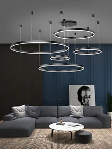 <span class=keywords><strong>Suspension</strong></span> ronde noir <span class=keywords><strong>cercle</strong></span> en aluminium a mené la lampe pendante - Product Image 6