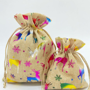 Bolsas de Regalo de Algodón con Cordón Personalizadas para Navidad, Bolsa de Regalo para Dulces - Product Image 3