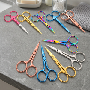 Juego de Tijeras de Manicura de Acero Inoxidable de Precisión con Punta Suave en Colores Rosa Dorado, Azul, Oro Rosa y Arcoíris para el Cuidado de las Uñas - Product Image 4
